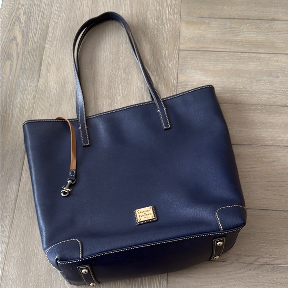 Dooney & Bourke Blue Leather Tote with Structured Design